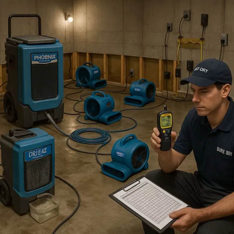 Structural Drying and Dehumidification process in Mansfield, MA